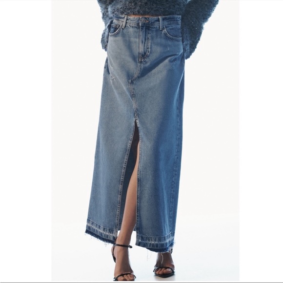 Zara DENIM SKIRT TRF - Picture 6 of 8